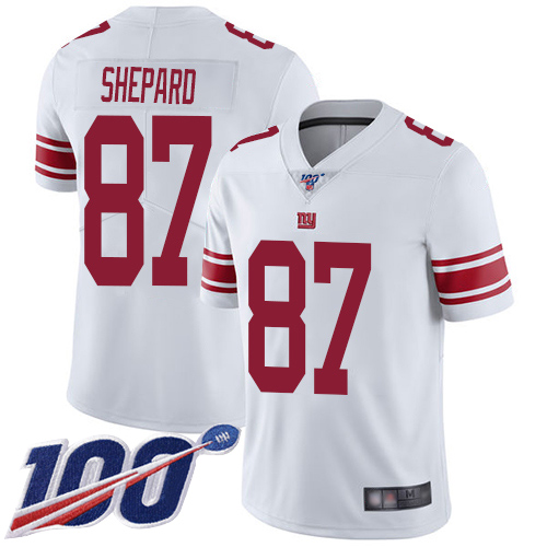 Men New York Giants 87 Sterling Shepard White Vapor Untouchable Limited Player 100th Season Football NFL Jersey